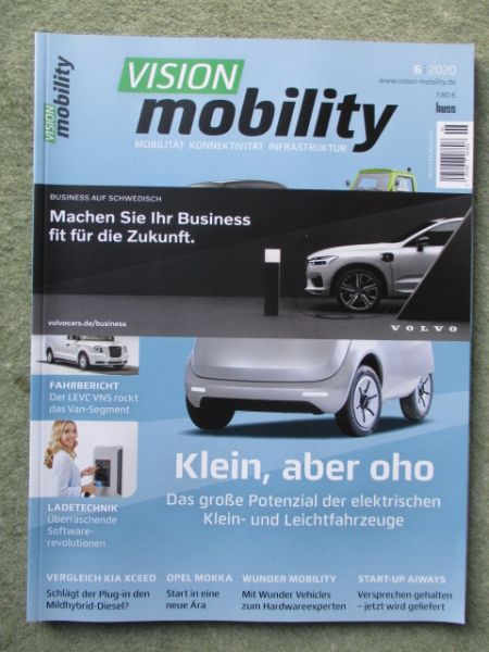 Vision mobility 6-2020 LEVC VN5,Skoda Enyac, Hyundai E-Kona,Aiwways,VW ID.3 Fahrbericht,Honda e,BMW 545e xdrive G30