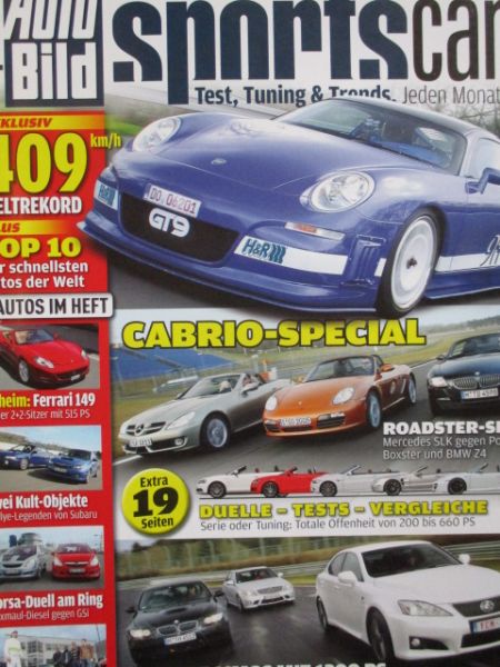 Auto Bild sportscars 6/2008 Audi R8 V12 TDI, Lorinser SL Nardo3 vs. TechArt GT Street,BMW M3 Cabrio E93 DKG Drivelogic