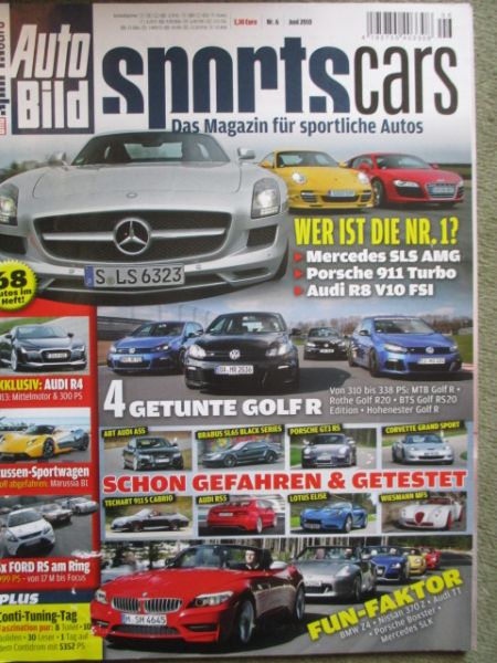 Auto Bild sportscars 6/2010 Giulietta QFV,TechArt 911 Carrera S Cabrio, GT2 RS, Wiesmann Roadster MF5,