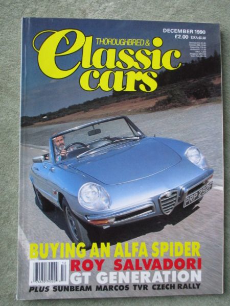 Thoroughbred & Classic Cars 12/1990 Sunbeam Marcos,TVR,Alfa Spider,Wolseley 6/80,