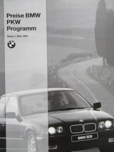 BMW 3er Reihe E36 +compact E36/5,Z3 Roadster,E39 Limousine,E34 touring edition,E38,E38,Erdgasfahrzeuge 1.März 1996