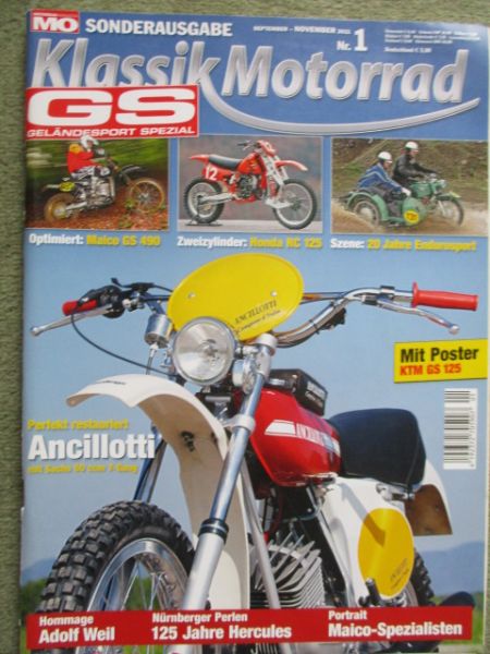 MO Klassik Motorrad Nr.1 GS Spezial Maico GS490,Honda RC125,Sachs 50/7 GS