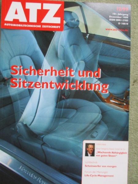 Automobiltechnische Zeitschrift 12/1999 Lancia Lybra,Mazda MPV 2.Generation,Überlastschutz BMW für Antriebsstrang