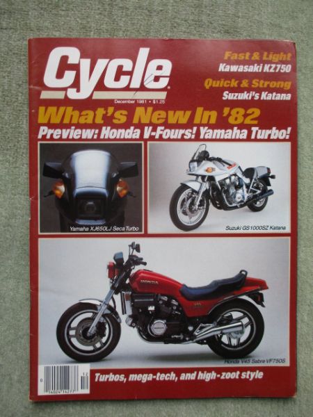 Cycle December 1981 Suzuki GS100SZ Katana,Kawasaki KZ 750E3,Honda XR500R,