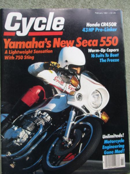 Cycle Februar 1981 Yamaha XJ550RH,Honda CR450R,Suzuki GN400XX,