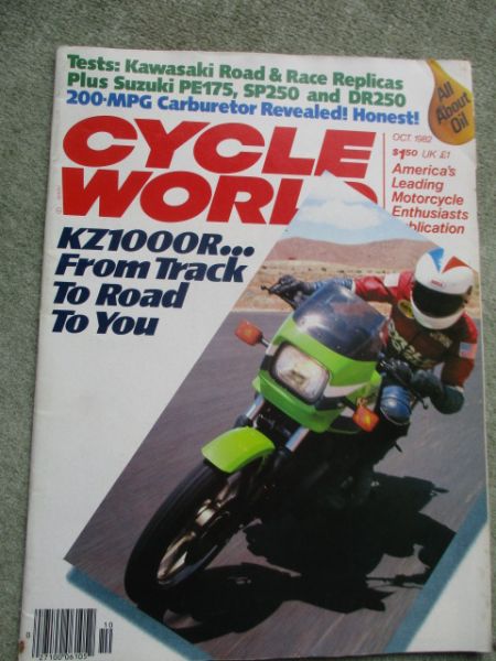 Cycle World October 1982 Kawasaki Z1000R,Suzuki PE175Z,Suzuki SP250,DR250,
