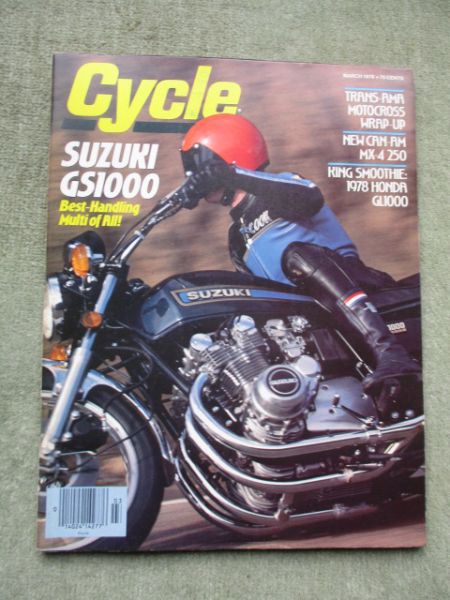 Cycle March 1978 Suzuki GS1000,Can-Am MX-4 250,Honda GL1000,Honda CM185T and Kawasaki KZ200,