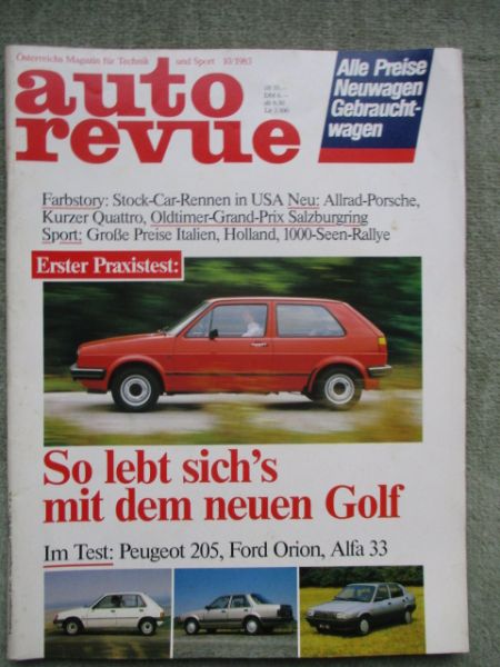 auto revue 10/1983 Volvo 360GLS/GLE (Stufenheck),Mercedes 190E 2.3-16 W201,Prosche 911 Gruppe B,Audi Quattro