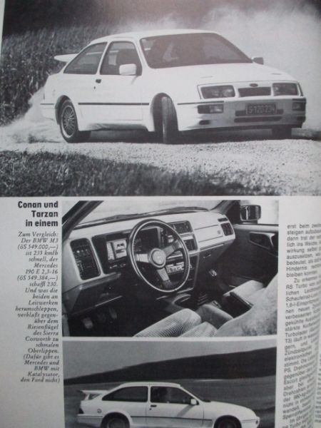 auto revue 10/1986 Lamborghini Countach, Porsche 928 S4, Toyota MR2,Opel Omega A, Ford Escort Turbo vs. Sierra RS Cosworth