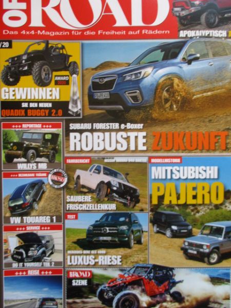 Off Road 6/2020 Modellhistorie Mitsubishi Pajero,Forester,Navara Daktec,GLS,Willys MB,