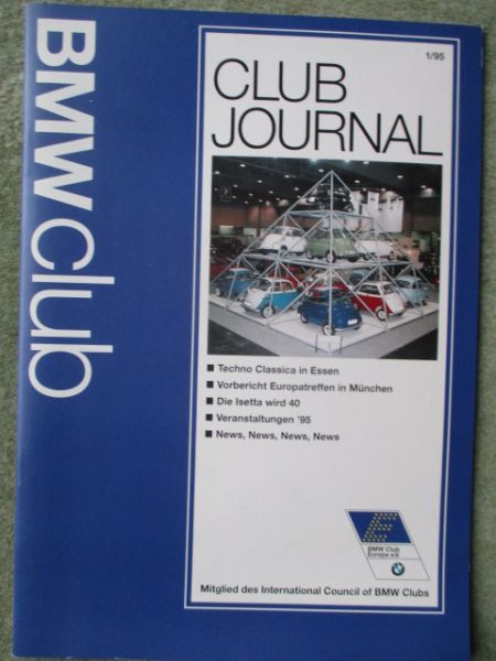 BMW Club Journal 1/1995 Techno Classica,Johnny Cecotto im BMW 318is E36,