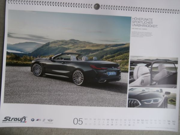 Strauß BMW Mini Kalender 2019 42x59cm Mini Cooper S Countryman,G20,8er Cabriolet,i8 Roadster,8er Coupé G15,Z4 G29,X7 G01