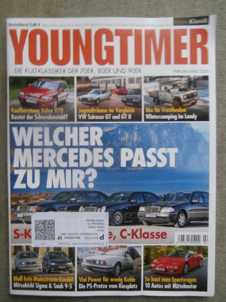 Motor Klassik Youngtimer 2+3/2020 Kaufberatung Volvo V70,VW Scirocco GT +GT2,S4 TypB5,Bitter SC,NSX (NA1),C126,W140