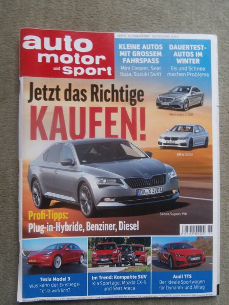 auto motor und sport 5/2019 Aid TTS,Tesla Model 3,Vergleich Kia Sportage vs. Mazda CX-5 und Seat Ateca,V60 Cross Country,