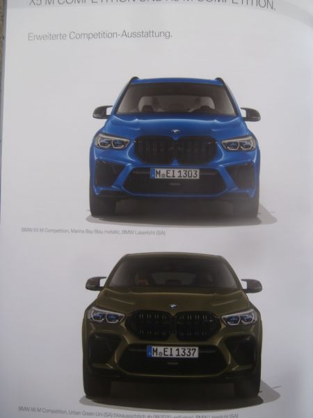 BMW X5 M F95 & X6 M F96  Competition Katalog Oktober 2019 +Preisliste