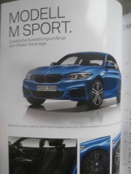 BMW 218i F22 Coupé 20i 230i 218d 220d +xDrive M240i +M2 Competition F87 Katalog 11/2019+Preise