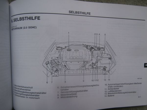 Hyundai Sonata Typ EF-B 2003 2.0 dohc 2.7 V6 Handbuch Deutsch