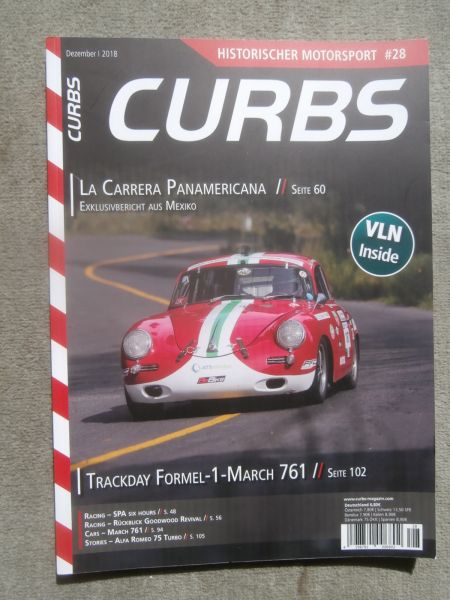 CURBS Historischer Motorsport Nr.28 12/2018 La Carrera Panamericana,Alfa Romeo 75 Turbo,