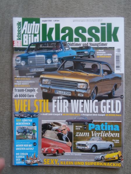 Auto Bild klassik 9/2018 250CE,Ford Granada Coupé 2.6 Ghi, Commodore Coupé 2500S,Audi 100 Coupé S und 504 Coupé