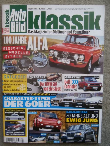 Auto Bild klassik 1/2010 100 Jahre Alfa,Porsche 911 turbo, 500E W124,Trabant 1.1,BMW 850i E31,