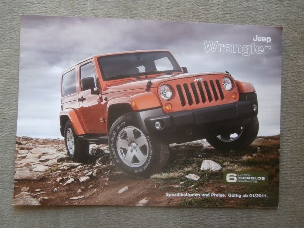 Jeep Wrangler Preisliste Benzin 3.8V6 +2.8CRD +Unlimited Sport Sahara Rubicon Januar 2011