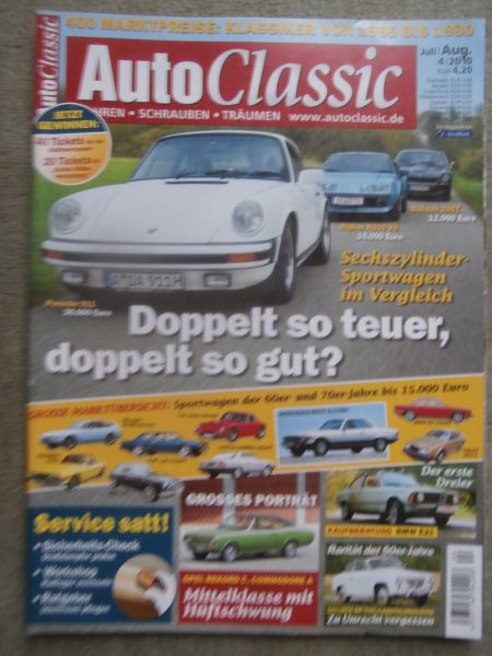 AutoClassic 4/2010 Porsche 911 vs. Alpine A310V6 vs. Datsun 260Z,Kaufberatung BMW E21,Rekord C und Commodore A,
