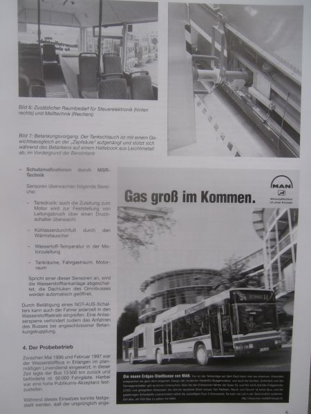 MAN Stadtlienienbus mit Wasserstoff Antrieb im Einsatz Sonderdruck 10/1997