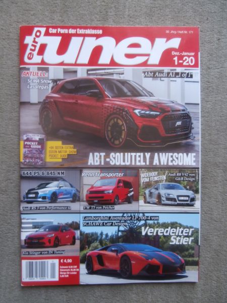 euro tuner 1/2020 Abt Audi A1,Audi R8,Peicher T5, RS3, IN Tuning Kia Stinger,Lamborghini Aventador LP700-4,