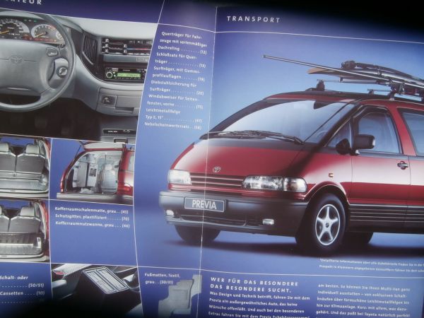 Toyota Previa Zubehör Prospekt Mai 1999 XR20