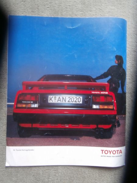 Toyota MR2 (W1) 91kw/124PS Katalog +Technische Daten Mai 1985