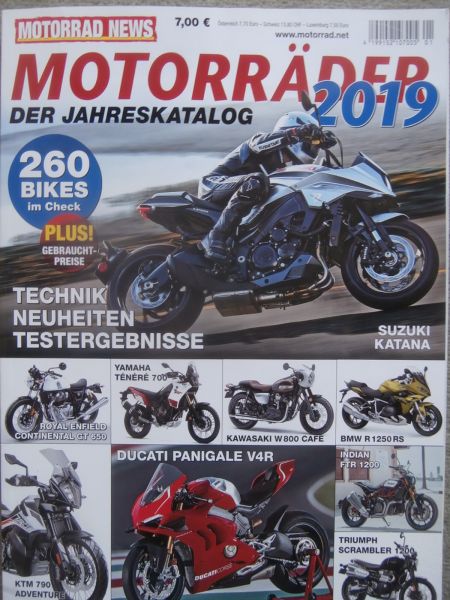Motorrad News Motorräder Der Jahreskatalog 2019 Suzuki Katana,Yamaha Ténéré 700, BMW R 1250 RS,KTM 790 Adventure,