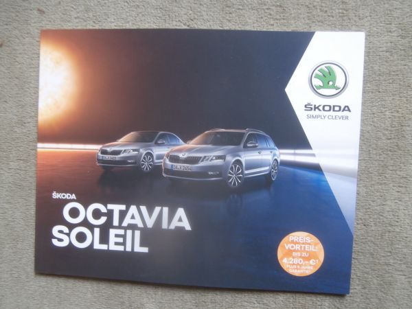 Skoda Octavia Soleil 1.0L TSI 1.5L TSI 2.0L TSI 1.6l TDI SCR 85kw 2.0L TDI SCR 110kw Juni 2019