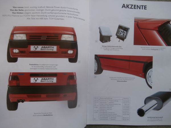 Fiat Uno Zubehör Katalog Juni 1995