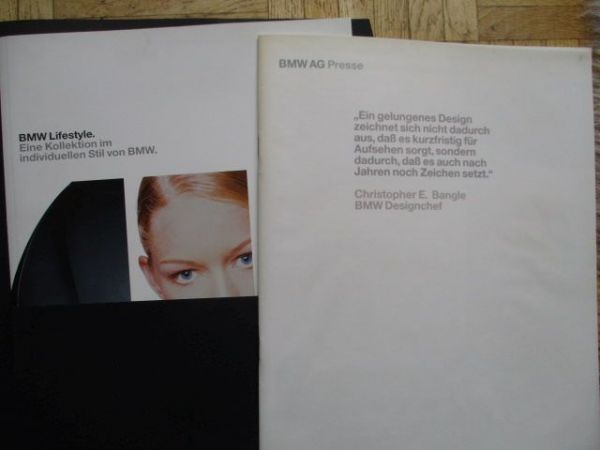 BMW Lifestyle Katalog +Pressefotos Chris Bangle 1998 Rarität