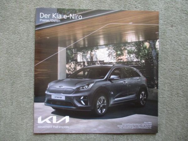 Kia e-Niro Preise/Daten 100kw 150kw Leistung Batterie 39,2kwh 64kwh Januar 2021
