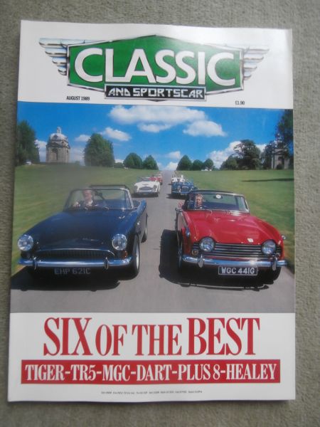 Classic & Sports Car 8/1989 Rolls-Royce Silver Shadow,Austin Healey 3000,Sunbeam Tiger,TR5,Daimler SP250,Morgan Plus8