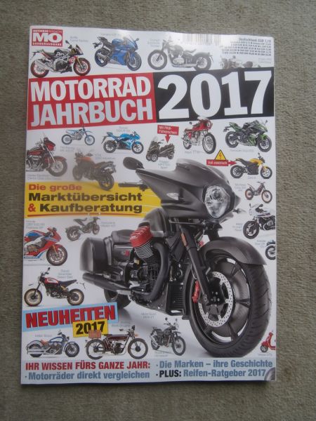 MO Motorrad Jahrbuch 2017 Harley Davidson,TM Racing, GXX-R 125,Yamaha Yzf-R6,Triumph Bonneville,Ninja 650