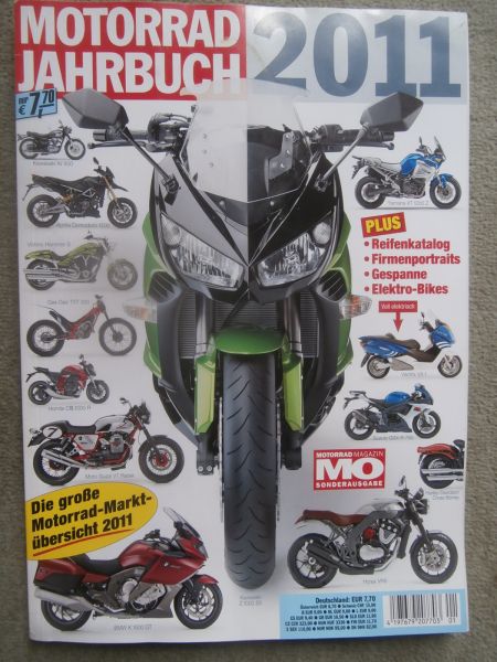 MO Motorrad Jahrbuch 2011 Vectrix VX-1,Moto Guzzi V7 Racer,Honda CB1000R,Gas Gas TXT300,