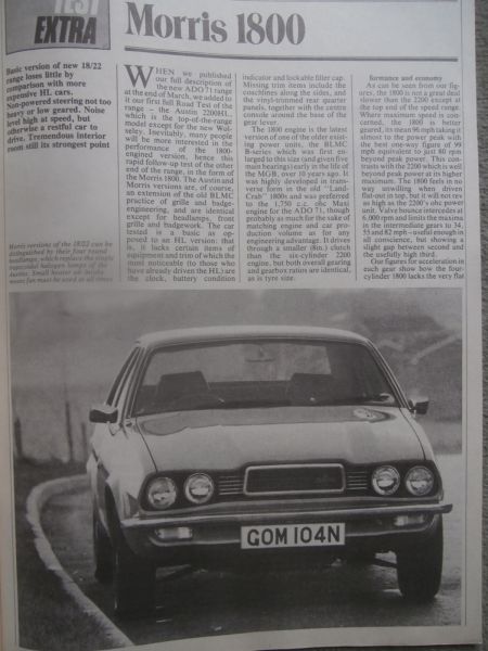 Autocar 26.4.75 Vauxhall Magnum Estate 2500,Ford Consul 2000L,Morris 1800,Silver Ghost,