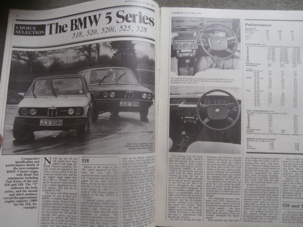 Autocar 10.5.1975 Citroen CX 2000,Buying Secondhand Ford Consul and Granada,2CV6,BMW 5 Series E12 518-528