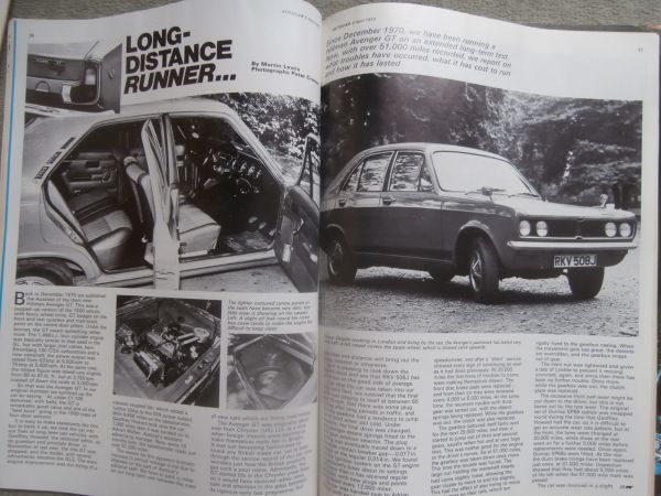 Autocar 5.4.1973 Hillman Avenger GT Longterm Test,Opel Commodore GS Coupé automatic