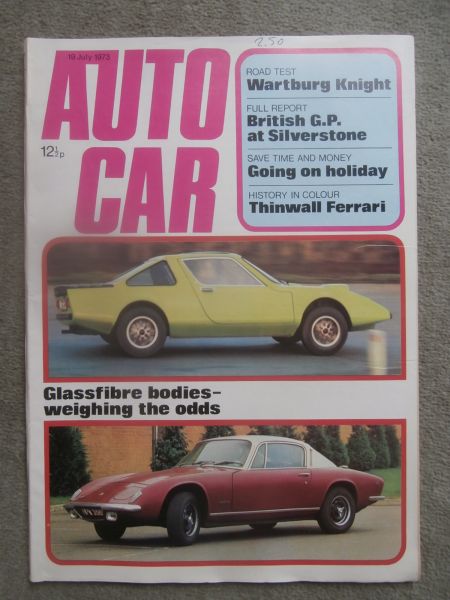 Autocar 19.7.73 Hillman Imp Car Test,Road Test Wartburg Knight