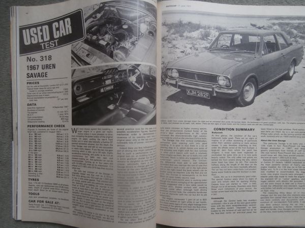 Autocar 17.6.1971 Toyota 1900SL,Long term test Alfa Romeo 1750GTV,Cortina 3-litre Savage,Carpil,Mark IV,