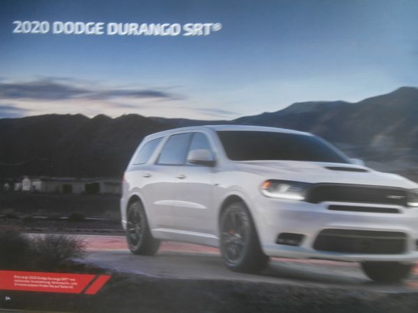 Dodge 2020 Challenger +SRT Hellcat,Charger SRT Hellcat,Charger R/T SCAT Pack Widebody,Durango SRT