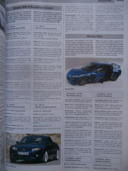Automobil Revue Katalog 2008 Neue Autos,Conceptcars,Kauf-Ratgeber, Preisliste,Technik