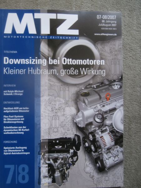 Motortechnische Zeitschrift 7-8/2007 BMW PSA 4-Zylinder Motoren 70kw-88kw,128kw,