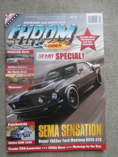 Chrom & Flammen 1/2019 69er Ford Mustang Boss 429,2019er Ram 1500,68er Dodge Coronet 500 Convertible,