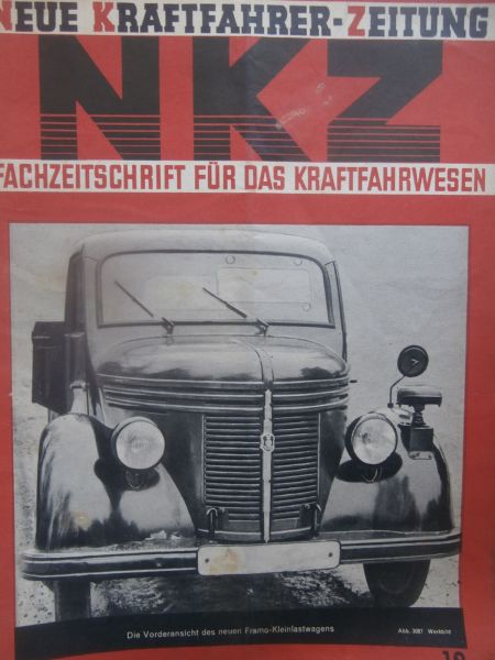 Neue Kraftfahrer Zeitung Nr.13/1941 Framo Kleinlastwagen,Spencker Reifen,