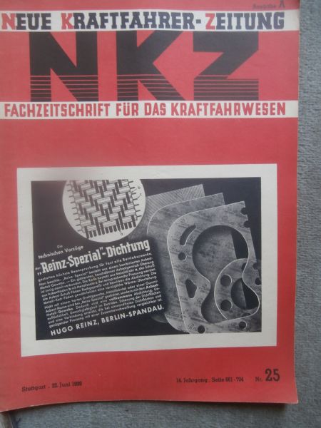 Neue Kraftfahrer Zeitung Nr. 25/1939 Dieselmotor ohne Einspritzpumpe,Landwirtschafts Schlepper