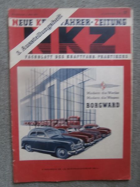 Neue Kraftfahrer Zeitung Nr. 17/1951 3.Ausstellungsheft IAA,BMW NSU,Packard, R4 CV,Triumph Roadster,